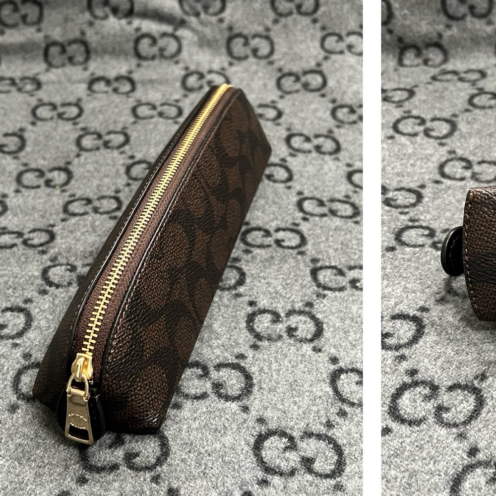 Coach Brown Leather Pencil Case